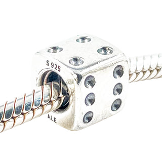 PANDORA Rare Retired Dice Sterling Silver Charm