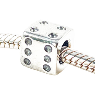 PANDORA Rare Retired Dice Sterling Silver Charm