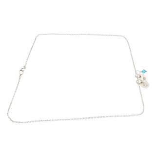 Sterling Silver Soccer Ball Initial M December Birthstone Necklace 18 Inches