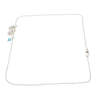 Sterling Silver Soccer Ball Initial M December Birthstone Necklace 18 Inches