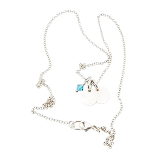 Sterling Silver Soccer Ball Initial M December Birthstone Necklace 18 Inches