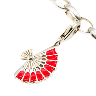 Thomas Sabo Red Fan Sterling Silver Charm Pendant