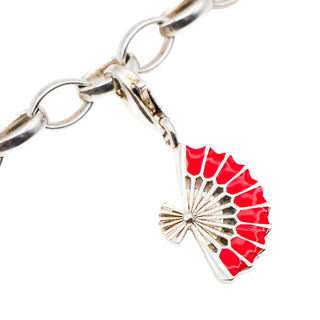 Thomas Sabo Red Fan Sterling Silver Charm Pendant