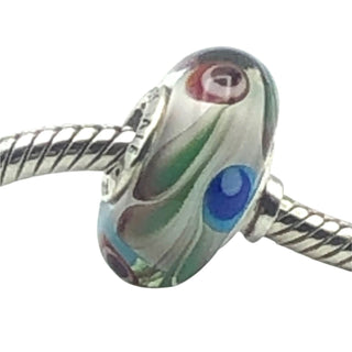 Pandora Folklore Murano Glass Charm Sterling Silver Bead Multicolor Design