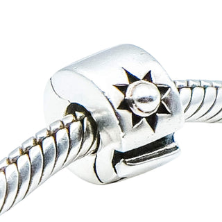 Chamilia Sun Star Sterling Silver Lock Charm Bracelet Safety Clasp Bead