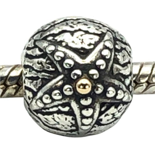 Pandora Starfish Clip Sterling Silver with 14K Gold Nautical Charm