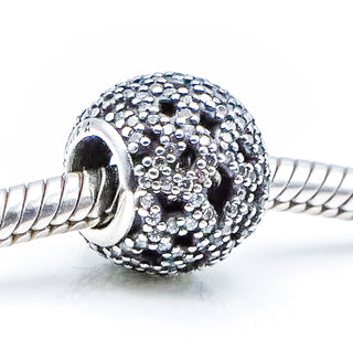 PANDORA Shimmering Lace Sterling Silver Charm Openworks Bead