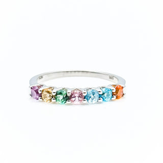 Sterling Silver Multi-Color Topaz Ring Size 7