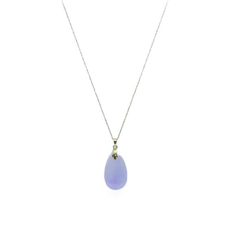 14K Gold Lavender Jadeite Pendant with 20 Inch Gold Necklace