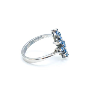 Sterling Silver Blue Crystal Ring Size 9