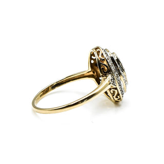 Vintage 9k Yellow Gold Diamond Dome Ring Size 8