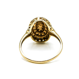 Vintage 9k Yellow Gold Diamond Dome Ring Size 8