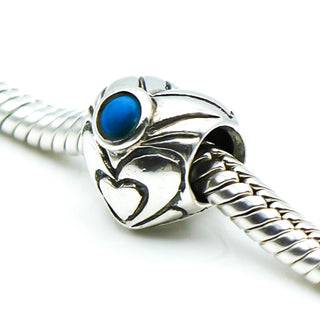 CHAMILIA December Birthstone Sterling Silver Heart Charm With Turquoise