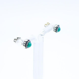 PANDORA May Blooms Sterling Silver Stud Earrings With Chrysoprase