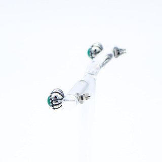 PANDORA May Blooms Sterling Silver Stud Earrings With Chrysoprase