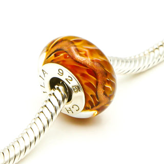 CHAMILIA Brown Murano Glass Charm With Sterling Silver Core