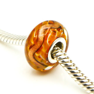 CHAMILIA Brown Murano Glass Charm With Sterling Silver Core