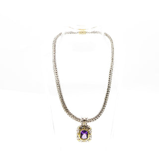 JOHN HARDY Amethyst Pendant Necklace in Sterling Silver And 18K Gold