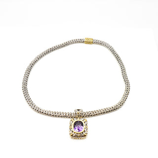 JOHN HARDY Amethyst Pendant Necklace in Sterling Silver And 18K Gold