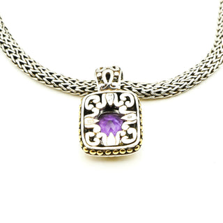 JOHN HARDY Amethyst Pendant Necklace in Sterling Silver And 18K Gold