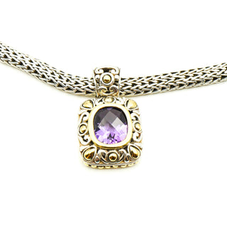 JOHN HARDY Amethyst Pendant Necklace in Sterling Silver And 18K Gold