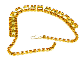Vintage Citrine Colored Demi-Parure Necklace and Earrings Set