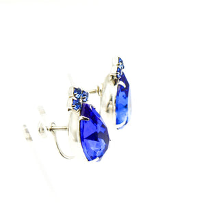 Vintage Royal Blue Rhinestone Parure Necklace, Bracelet and Earrings