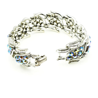 Vintage Signed Coro Blue Aurora Borealis Parure Bracelet, Earrings and Brooch