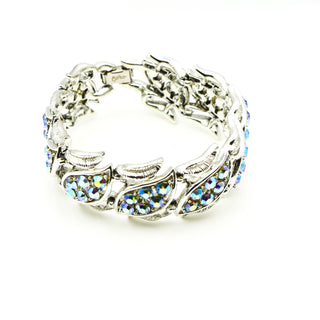 Vintage Signed Coro Blue Aurora Borealis Parure Bracelet, Earrings and Brooch