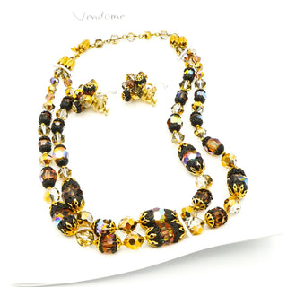 Vintage Signed Vendome Demi-Parure Necklace And Earrings Set