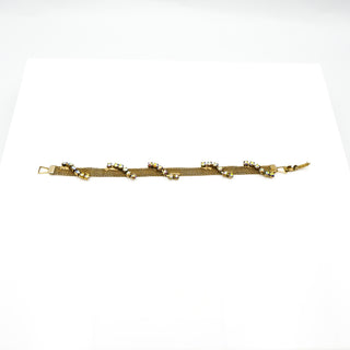 Vintage Aurora Borealis Gold Tone Mesh Parure Necklace, Bracelet and Earrings