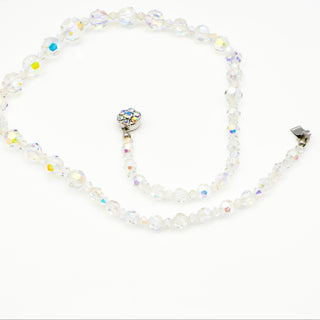 Vintage Aurora Borealis Crystal Bead Demi-Parure Necklace And Bracelet Set