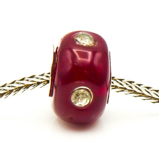 RHONA SUTTON Red Painted Glass Bead Sterling Silver Charm