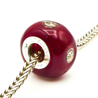 RHONA SUTTON Red Painted Glass Bead Sterling Silver Charm