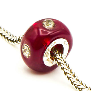 RHONA SUTTON Red Painted Glass Bead Sterling Silver Charm