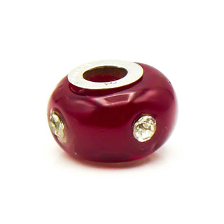 RHONA SUTTON Red Painted Glass Bead Sterling Silver Charm