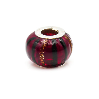 RHONA SUTTON Red Painted Glass Bead Sterling Silver Charm