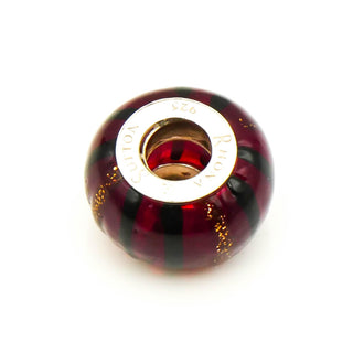 RHONA SUTTON Red Painted Glass Bead Sterling Silver Charm