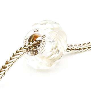 RHONA SUTTON Clear Faceted Glass Bead Sterling Silver Charm