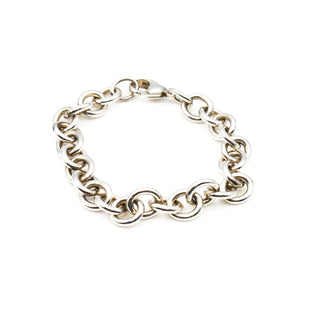 Sterling Silver Link Charm Bracelet With Lobster Clasp 7.5 Inches