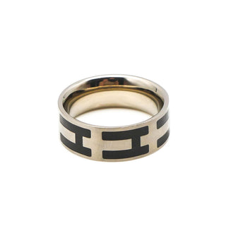 Men's Brushed Titanium Two-Tone Wedding Band Ring Size 9.25