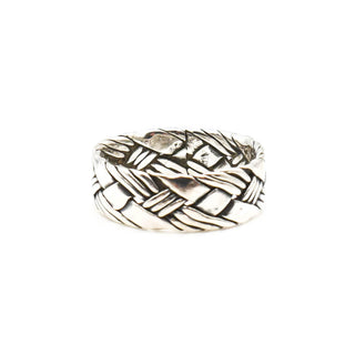 Sterling Silver Woven Design Ring Size 6.75 Made In Mexico