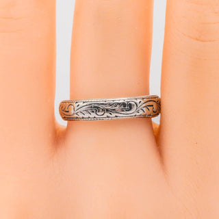 Vintage Sterling Silver Scroll Design Ring Size 8.5