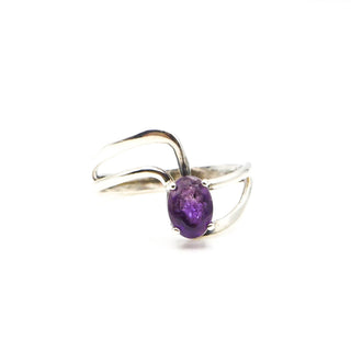 Sterling Silver Amethyst Solitaire Ring Size 7