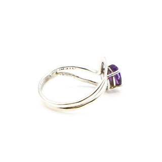 Sterling Silver Amethyst Solitaire Ring Size 7