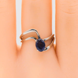 Sterling Silver Amethyst Solitaire Ring Size 7