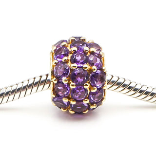 10k Yellow Gold Amethyst Pendant Slide Charm Marked JL