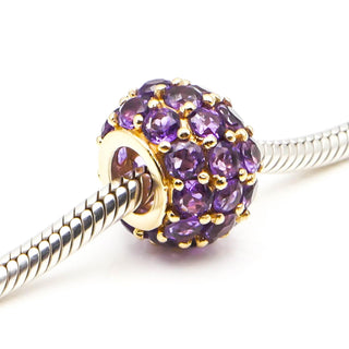 10k Yellow Gold Amethyst Pendant Slide Charm Marked JL