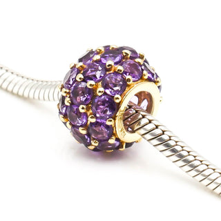 10k Yellow Gold Amethyst Pendant Slide Charm Marked JL