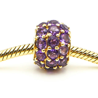 10k Yellow Gold Amethyst Pendant Slide Charm Marked JL